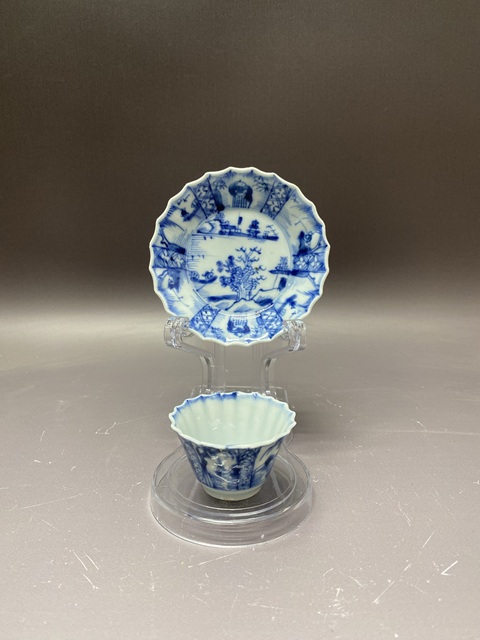 古玩陶瓷清康熙·青花山水人物杯碟拍賣，當(dāng)前價(jià)格1360元