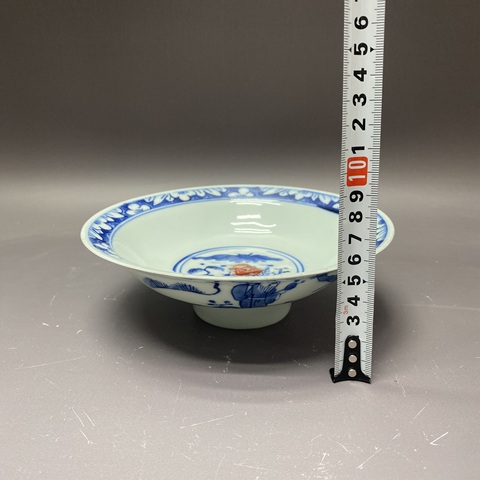 古玩陶瓷三星高照圖青花碗真品鑒賞圖