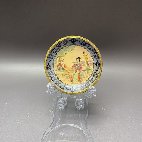 古玩陶瓷仕女紋盤真品鑒賞圖