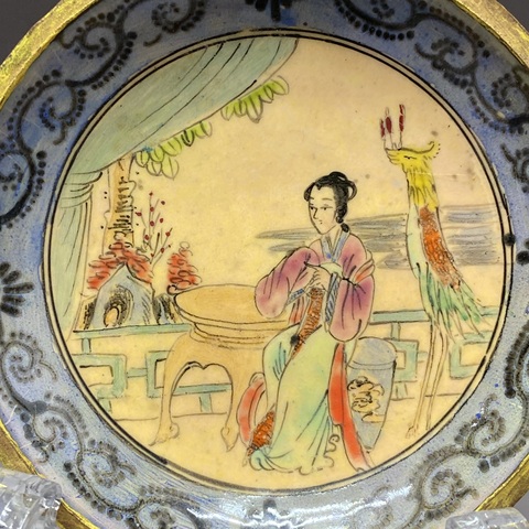 古玩陶瓷仕女紋盤真品鑒賞圖