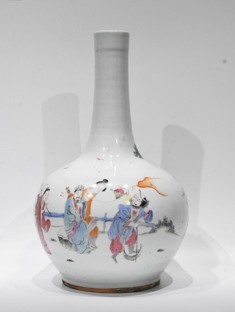 古玩陶瓷八仙圖粉彩瓶真品鑒賞圖