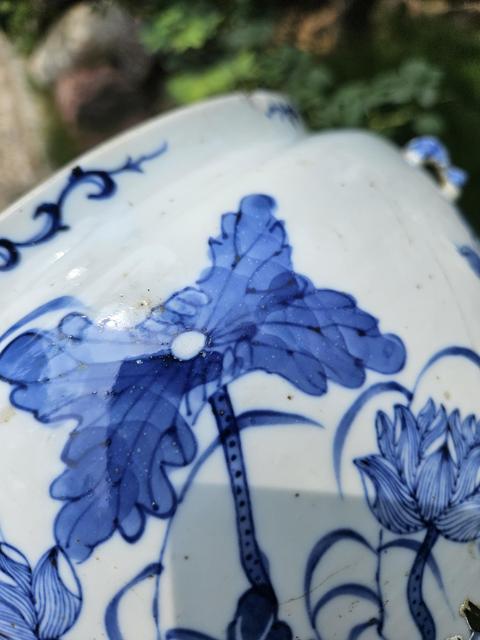 古玩陶瓷青花四季花卉紋粥罐真品鑒賞圖