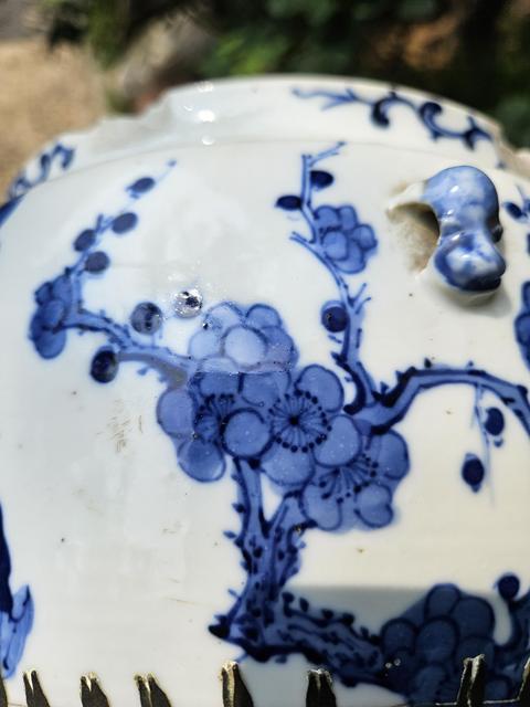 古玩陶瓷青花四季花卉紋粥罐真品鑒賞圖
