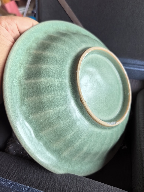 古玩陶瓷南宋龍泉窯雙魚洗真品鑒賞圖