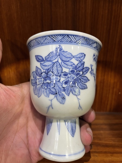 古玩陶瓷青花高足杯真品鑒賞圖