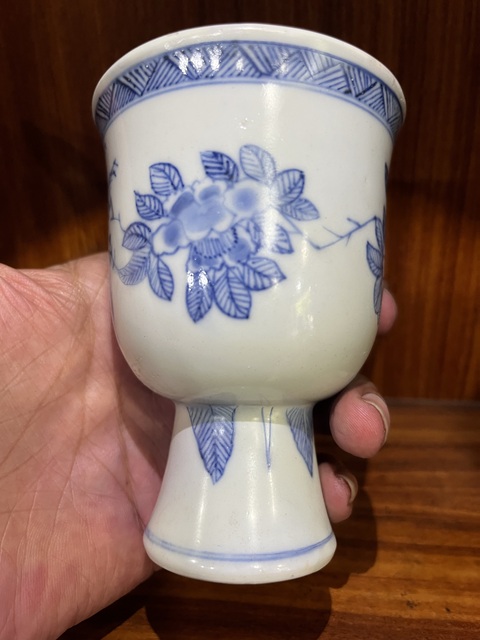 古玩陶瓷青花高足杯真品鑒賞圖