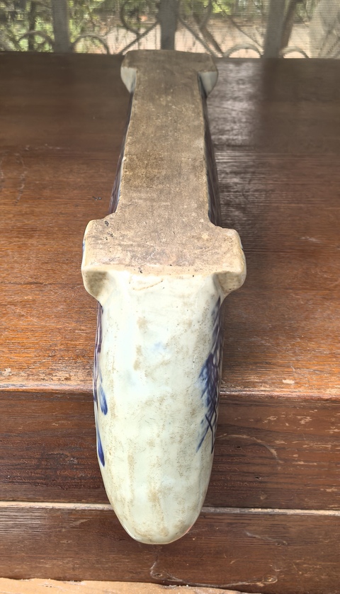 古玩陶瓷山水紋青花藥碾真品鑒賞圖