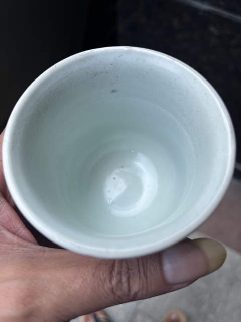 古玩陶瓷青花花卉山水紋高足杯真品鑒賞圖