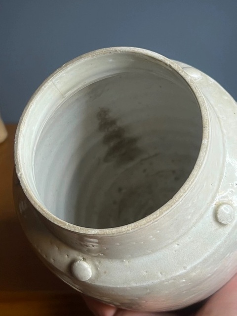 古玩陶瓷青白釉鼓釘罐真品鑒賞圖