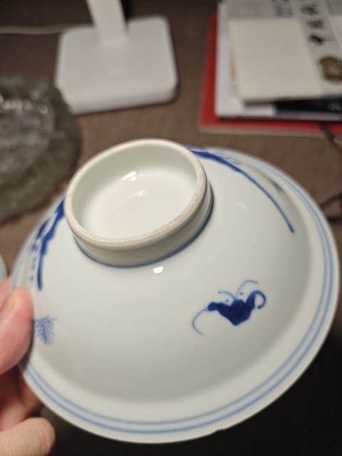 古玩陶瓷青花三星高照圖折沿碗真品鑒賞圖