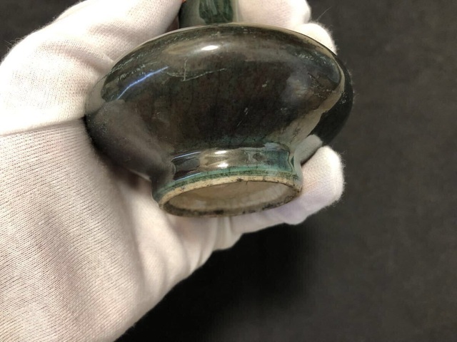 古玩陶瓷黑釉荸薺瓶真品鑒賞圖