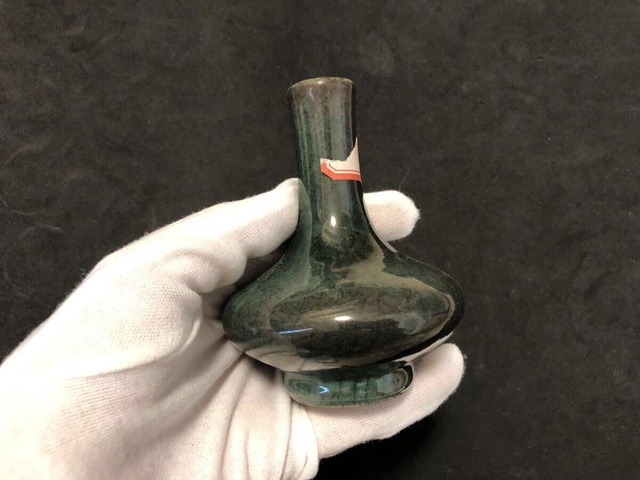 古玩陶瓷黑釉荸薺瓶真品鑒賞圖