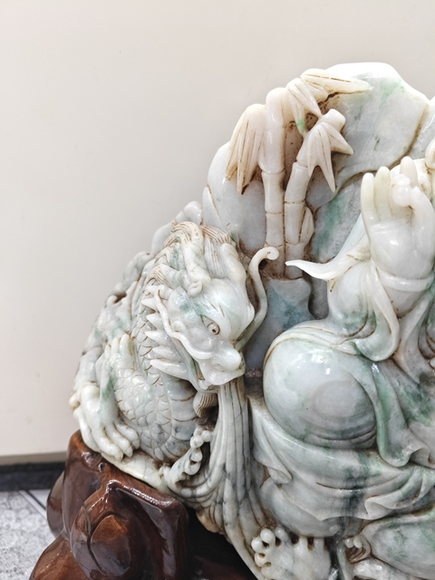 古玩玉器天然翡翠“觀音”擺件真品鑒賞圖