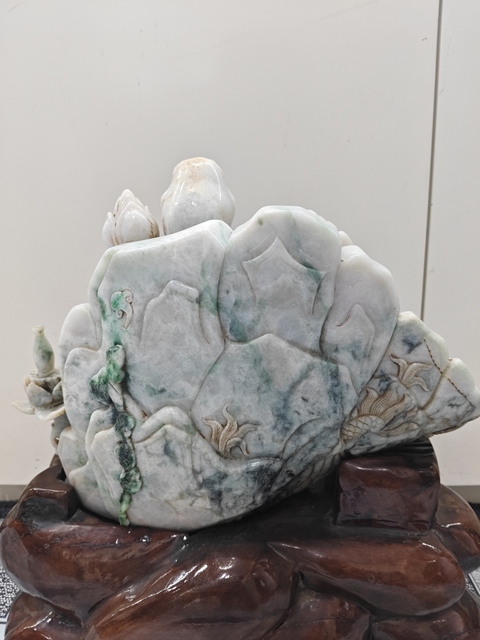 古玩玉器天然翡翠“觀音”擺件真品鑒賞圖