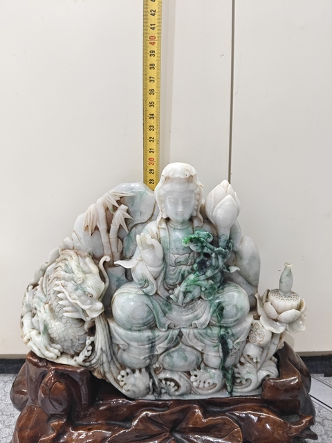古玩玉器天然翡翠“觀音”擺件真品鑒賞圖