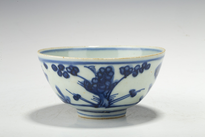 古玩陶瓷明晚·青花歲寒三友紋碗拍賣,當前價格1032元