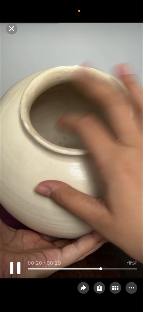 古玩陶瓷唐代鞏縣窯白罐真品鑒賞圖