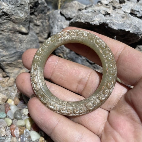 古玩玉器仿古做舊玉環真品鑒賞圖