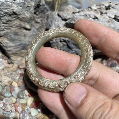 古玩玉器仿古做舊玉環真品鑒賞圖