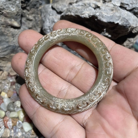 古玩玉器仿古做舊玉環真品鑒賞圖