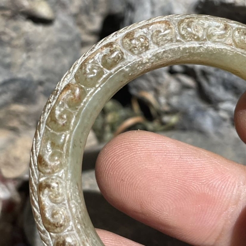 古玩玉器仿古做舊玉環真品鑒賞圖