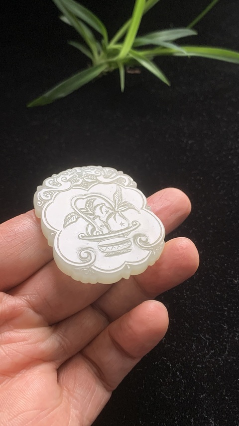 古玩玉器和田玉雕“福壽康寧”牌拍賣,當前價格5500元