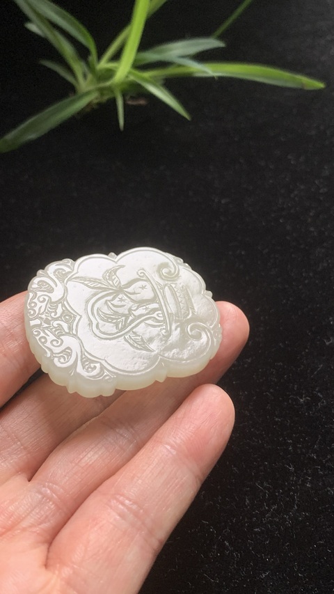 古玩玉器和田玉雕“福壽康寧”牌拍賣,當前價格5500元