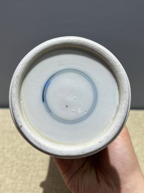古玩陶瓷青花蕉葉紋花觚真品鑒賞圖