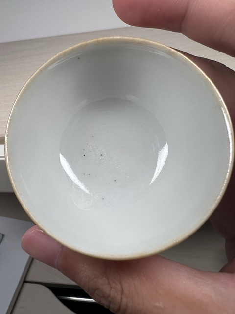 古玩陶瓷清晚期 粉彩花鳥紋杯真品鑒賞圖
