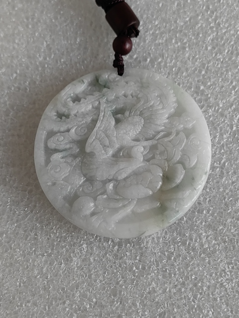 古玩玉器天然翡翠雕“龍紋牌”拍賣，當前價格298元