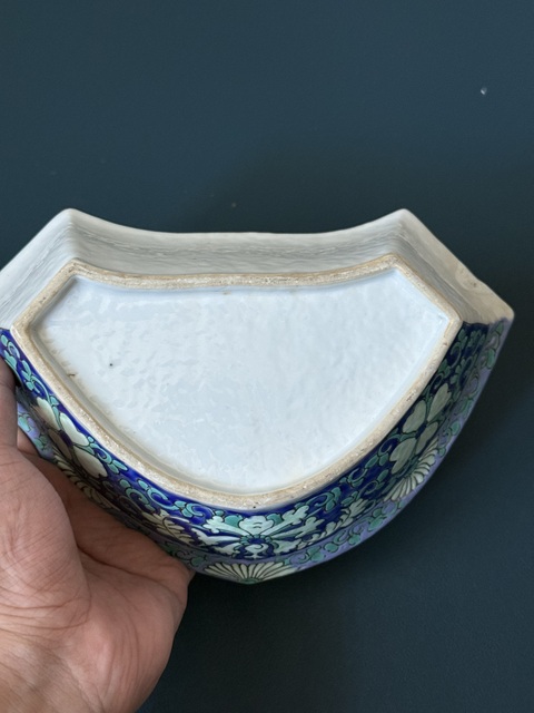 古玩陶瓷花卉紋粉彩九攢盤真品鑒賞圖