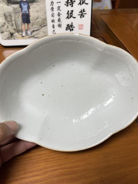 古玩陶瓷晚清細路粉彩海棠貢碗真品鑒賞圖