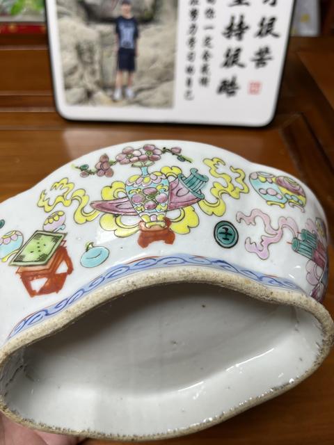 古玩陶瓷晚清細路粉彩海棠貢碗真品鑒賞圖