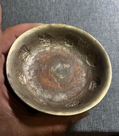 古玩銅器供杯真品鑒賞圖