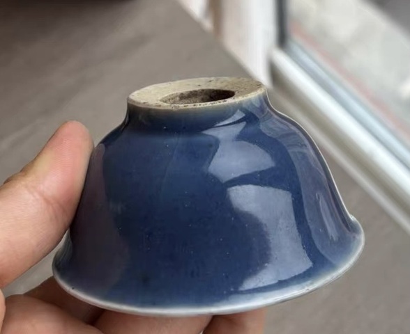 古玩陶瓷霽藍釉茶碗拍賣,當前價格4500元