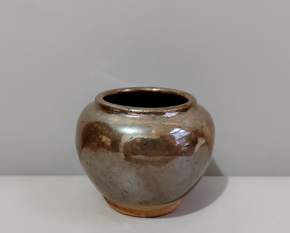 古玩陶瓷明清楊字款紫金釉茶入拍賣，當前價格76元