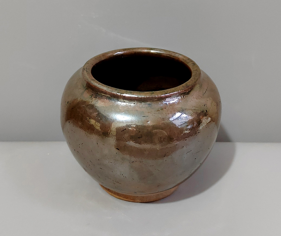 古玩陶瓷明清楊字款紫金釉茶入拍賣，當前價格76元