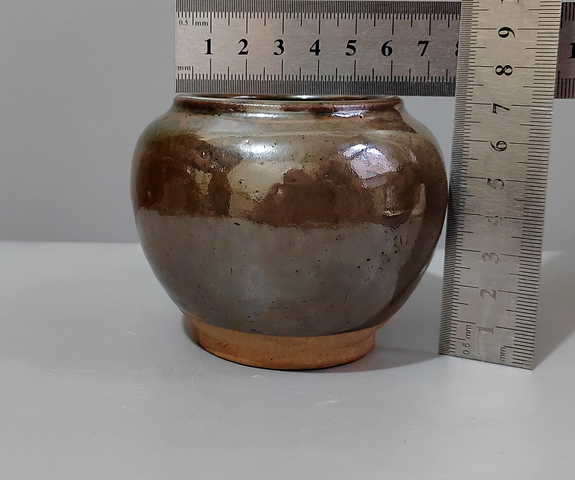 古玩陶瓷明清楊字款紫金釉茶入拍賣，當前價格76元