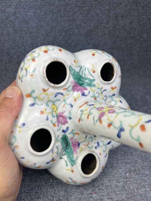 古玩陶瓷粉彩暗八仙五連瓶拍賣，當前價格6588元