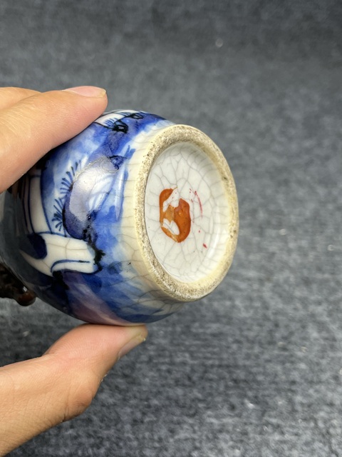 古玩陶瓷哥釉青花人物故事獸耳尊拍賣，當前價格2888元