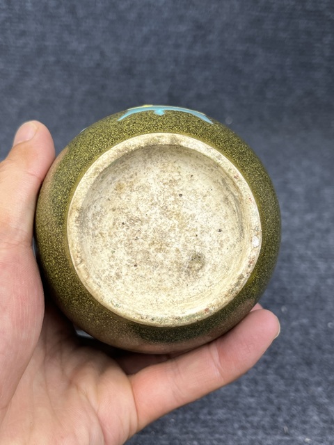 古玩陶瓷茶葉末釉加彩棒槌瓶拍賣，當前價格2888元