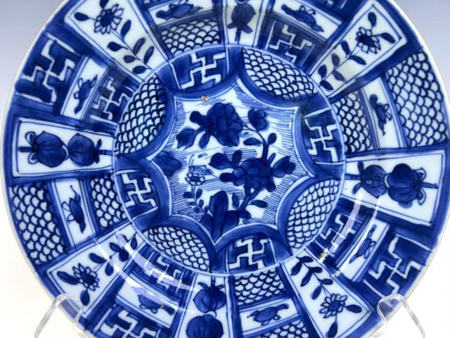 古玩陶瓷清康熙·青花飛蝗通達盤拍賣,當前價格336元
