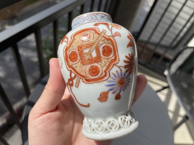 古玩陶瓷清雍正 粉彩花籃紋小罐真品鑒賞圖