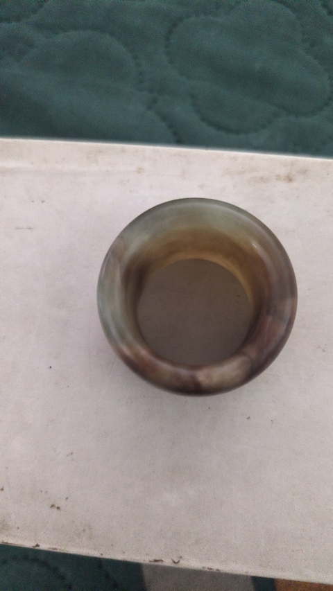 古玩玉器岫玉雕“素紋扳指”真品鑒賞圖