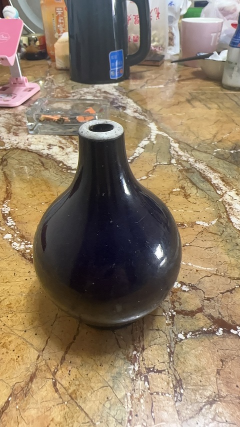 古玩陶瓷祭藍釉瓶真品鑒賞圖