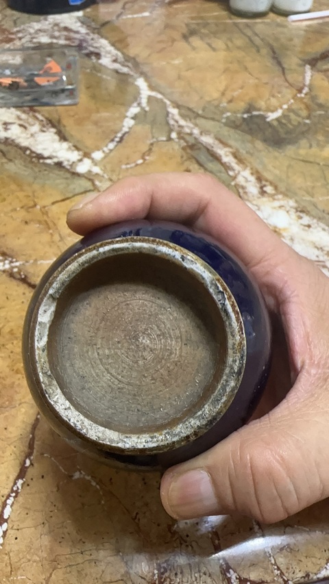 古玩陶瓷祭藍釉瓶真品鑒賞圖