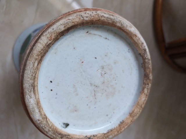 古玩陶瓷百子鬧春粉彩花觚真品鑒賞圖
