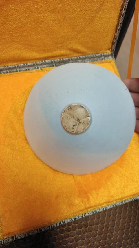 古玩陶瓷湖田窯青白釉雙鳳斗笠盞,模糊,偏老真品鑒賞圖