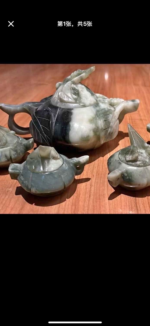 古玩玉器岫玉雕“壺具”真品鑒賞圖