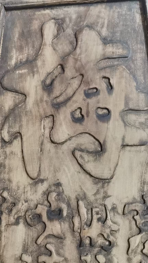 古玩雜項木雕四條屏真品鑒賞圖